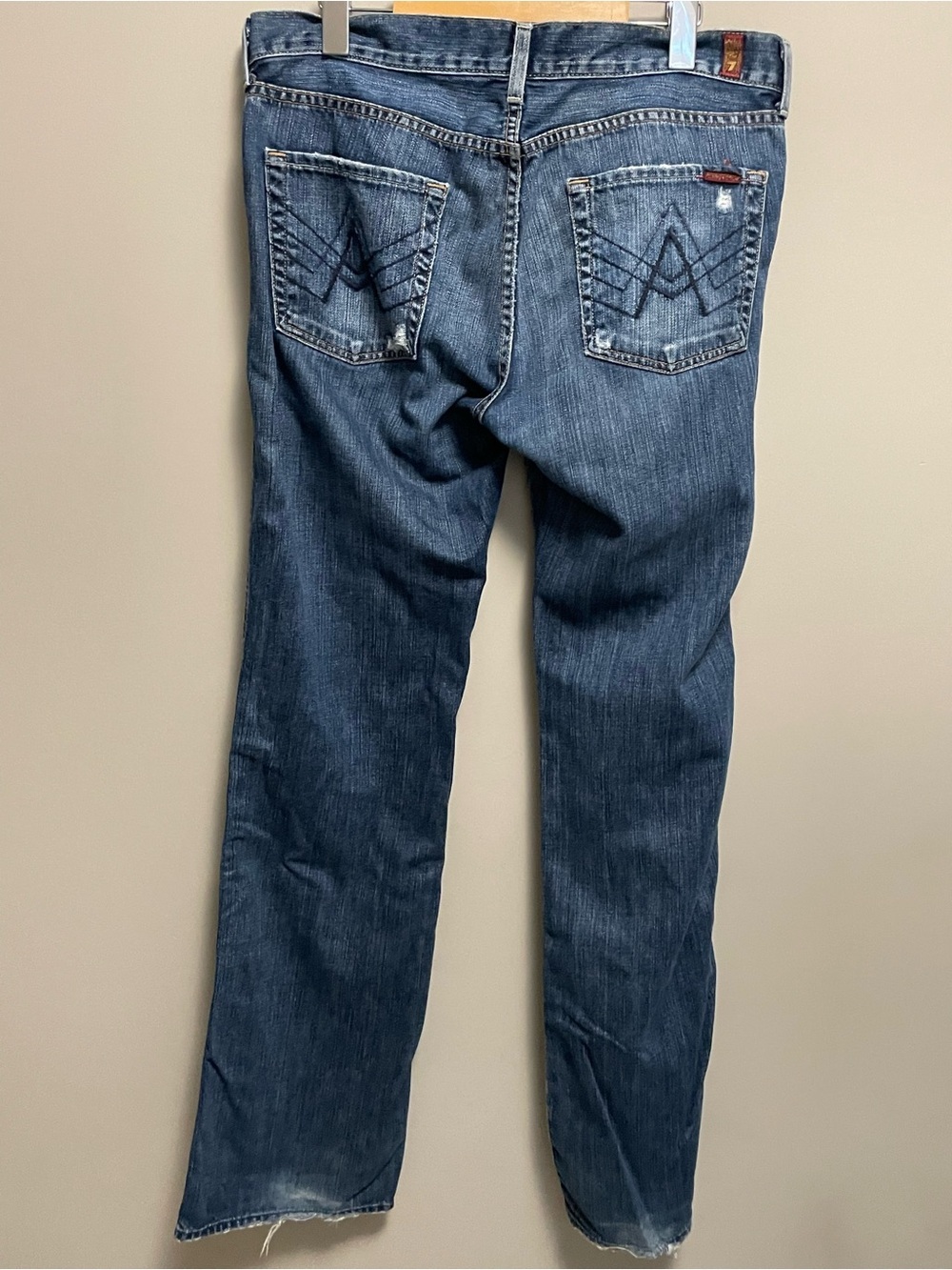 7 For All Mankind Dark Blue Wash Denim Jeans Women’s Size 33 - Picture 9 of 16